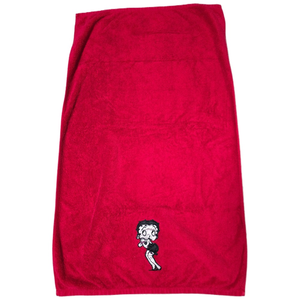 2006 Betty Boop Red‎ Bath Towel Cartoon Character Embroidered Soft Terry (B)